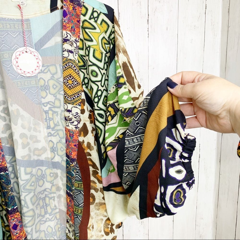 Last 1! UMGEE “Boho Wild” Cocoon Patchwork Kimono - Picture 7 of 8